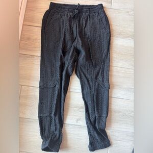 Johnny Was Black Textured Pants